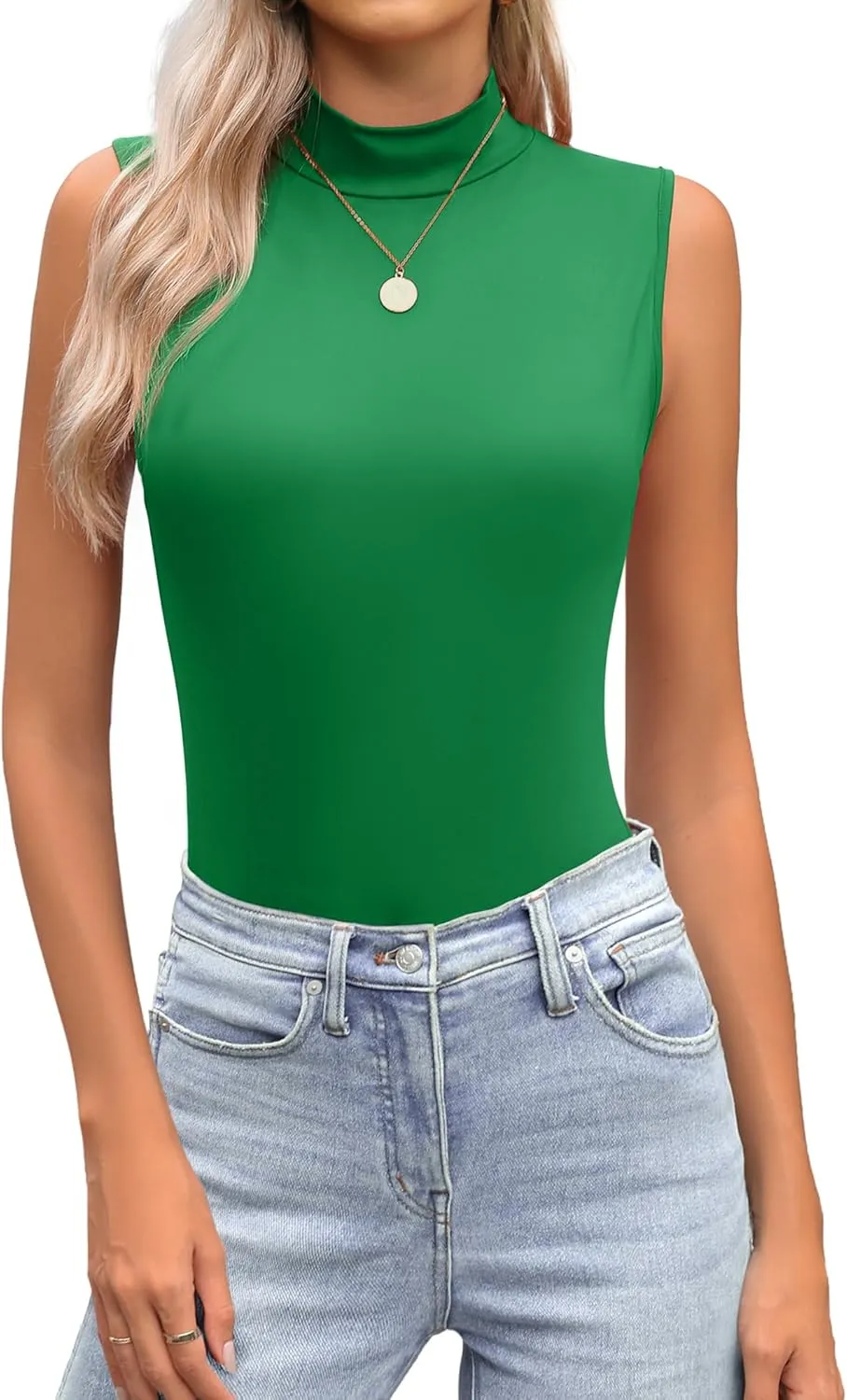 Zeagoo Womens Mock Turtleneck Tank Tops 2025 Slim Fitted Sleeveless Top Stretchy Basic Casual Layer Tee Shirts